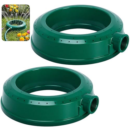 Adnee 2 Pcs Ring Water Sprinkler, Plastic Lawn Ring Base Sprinkler, Round Garden Sprinklers for Outdoor Lawn Yard Patio Irrigation - color: 2 Pcs