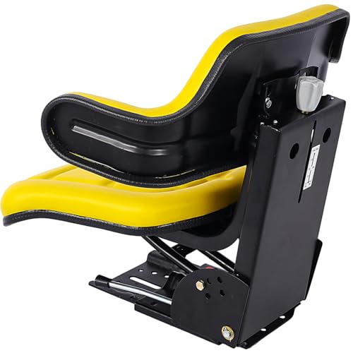 Universal Tractor Suspension Seat with Tilt - Yellow | Fits Ford/New Holland Models