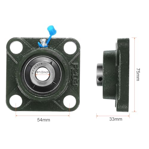 uxcell 2pcs UCF201-8 Pillow Block Bearings 1/2 in Bore Self Alignment - size: UCF201-8
