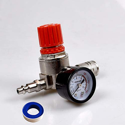 Air compressor pressure regulator 1/4" mini pressure gauge