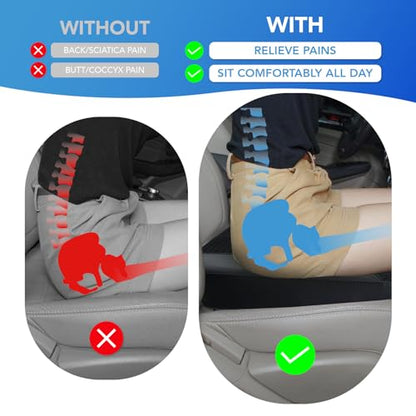 Lofty Aim Car Seat Cushion, Car Seat Pillow, Automotive Cushion - color: Black
