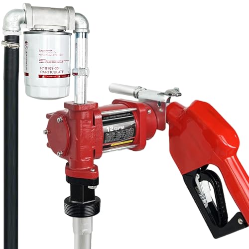 12V 12GPM Fuel Transfer Pump with Particulate Filter for Gasoline Diesel