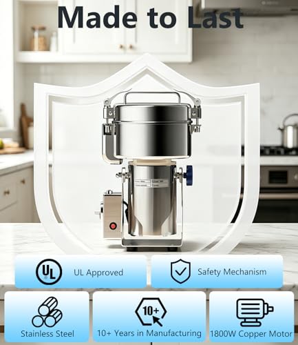 Electric Grain Mill 1000g Flour Mill Home for Wheat Corn Rice Herbs Spices - size: 1000g