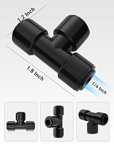 EVOULTES 16 Pack 1/4" Drip Irrigation Tee Fittings, Quick Connect - size: 16PCS Tee Connectors
