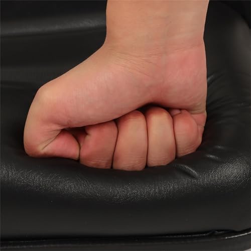 munirater Universal Fold Down Forklift Seat with Seatbelt Armrest and Slide Replacement for Excavator Skid Loader Backhoe Dozer Telehandler