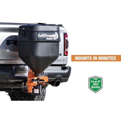 Buyers Products SaltDogg TGSUV1B Tailgate Salt Spreader, 4.4 Cu Ft / 331 lb Capacity, Hitch Mount, for SUV & Pickup Truck, Gravity Feed w/ Manual Gate, 12V Electric Drive, Poly Hopper, Residential Use