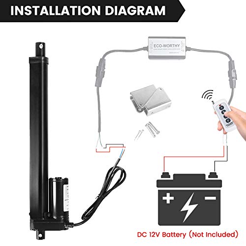 DC HOUSE 8 Inch 8" 225lbs Linear Actuator Motor 1000N DC12V with Mounting Brackets Multi-Function - size: 8"/200mm