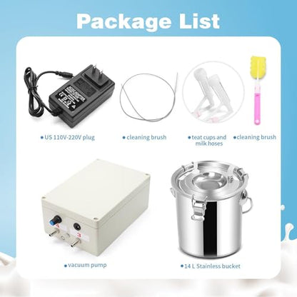 Plug-in 3L Pulsating Vacuum Pump Goat Milking Machine
