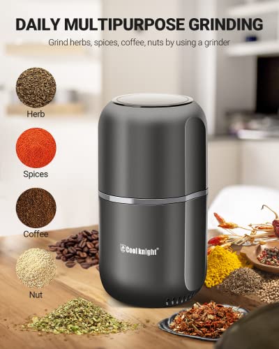 COOL KNIGHT Electric Herb Grinder, Fast Grinding, 120g Large Capacity - color: Grey 2