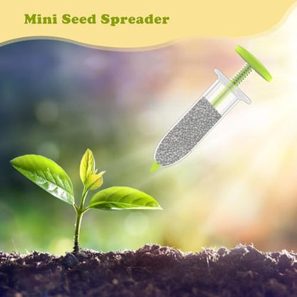 Mini Seed Spreader Set,6 PCS Small Garden Seed Planter Tool,Precise Sowing Seed Dispenser for Tiny Seeds, Hand Held Manual Seed Spreader with Seedlings Dibber and Widger Set Tools for Planting