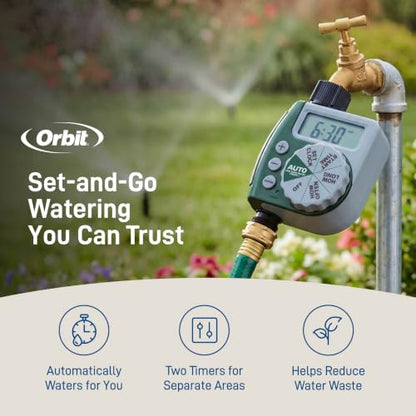 Orbit 62067 1-Outlet Programmable Digital Hose Watering Timer, 2-Pack - size: 1 Outlet (Pack of 2)