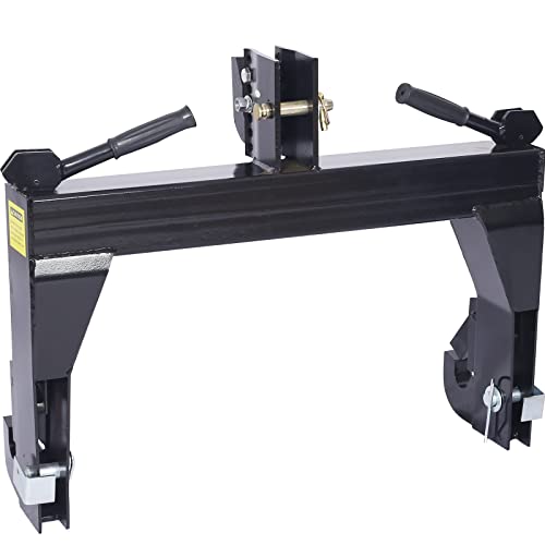 3-Point Quick Hitch Compatible with Category 1 Tractors, 3000 lb Lifting Capacity, Heavy Duty, 2 Receivers for Lower Arms
