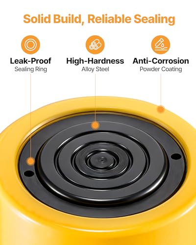 VEVOR Hydraulic Cylinder Jack, 20 Ton Solid Ram Hydraulic Cylinder, 6 Inch Stroke Single Acting Hydraulic Cylinder, with Quick Connector Portable Hydraulic Solid Jack Hydraulic Lifting Cylinders