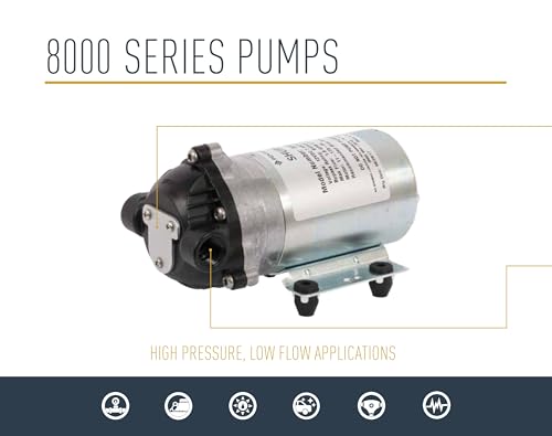 PENTAIR SHURFLO 8000-543-936 Diaphragm Pump, 12VDC Automatic Demand Water Pump, 1.8 GPM 60 PSI Agricultural Sprayer Pump, Chemical Resistant Transfer Pump for Irrigation, Lawn, Farm and Spray Systems