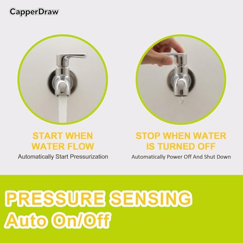 33 Series Water 12V DC Pressure Pump 4.0GPM 50PSI Self-Priming Diaphragm Pump, Smart Pressure Switch for Kitchen/Bathroom/RV/Caravan/Garden/Marine Yacht Use, Overheat Shut-off, UL Certified - size: 4.0GPM-50PSI-12V-Barbed Hose Adapters