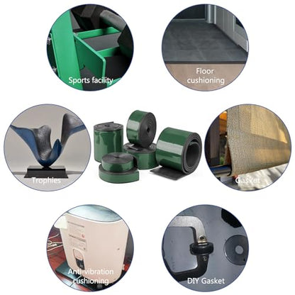 HooTown Adhesive Solid Rubber Strips, Self Neoprene Rubber Sheet Rolls Seal - size: 2”Wide x 120”Long, style: 1/16" Thick Adhesive