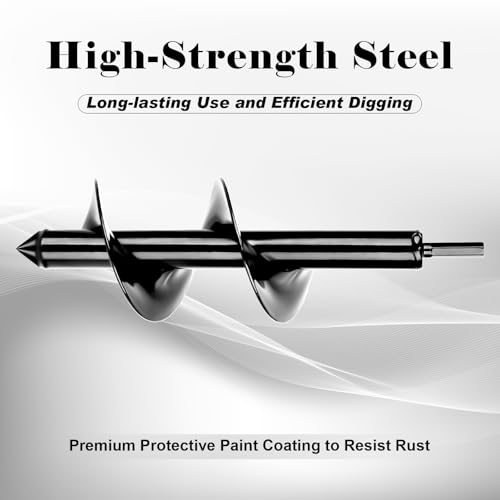 Auger Drill Bit for Planting 1 Pack, 4x12 inch,Auger Drill Bit Suitable for 3/8'' Hex Drill Driver,Garden Spiral Hole and Planter for Bulbs,Fence Posts,and Umbrella Holes - size: 4x12 inch