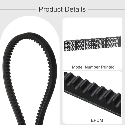 uxcell AX45 EPDM V-Belt,Industrial Rubber V Belt 1/2" Wd x 45" Inside Circ - size: AX45