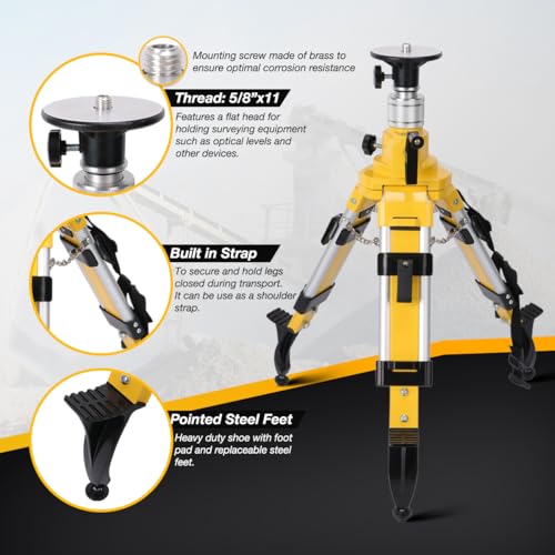 Elevator Tripod for Laser Level, Surveying Instruments With Adjustable Legs for Cross Rotary Lasers - style: EV170