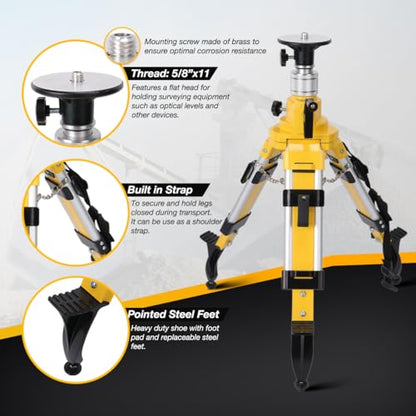 Elevator Tripod for Laser Level, Surveying Instruments With Adjustable Legs for Cross Rotary Lasers - style: EV170