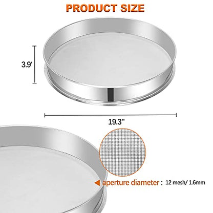 Sidasu 19.6" Vibrating Sifter Mesh Screen,12 Mesh Replacement Sieve - size: 12 mesh