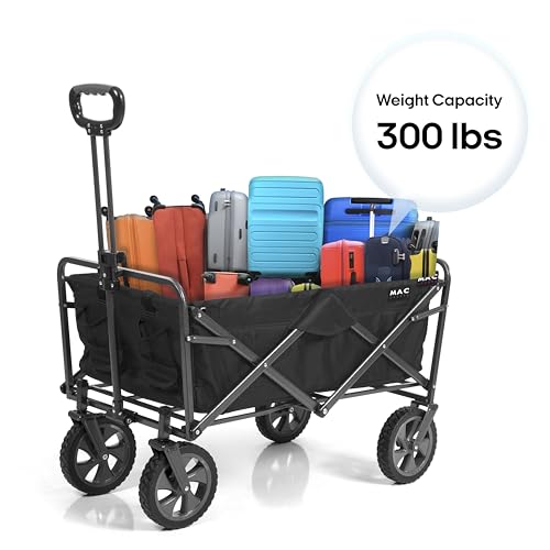 Mac Sports Collapsible Folding Outdoor Utility Wagon, Black - color: Black