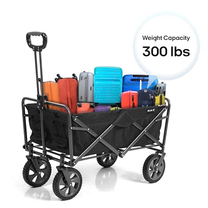 Mac Sports Collapsible Folding Outdoor Utility Wagon, Black - color: Black