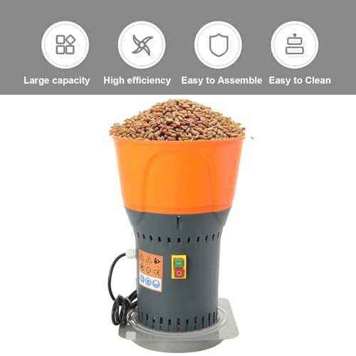 Grain Mill Corn Grinder 1000W 110V Electric Feed Grinder Mill 3 Sieves 300kg/h Corn Grinder Dry Grain Mill for Wheat Barley Animal Feed 7L Funnel 19000 RPM Copper Motor Electric Grain Mill Oran