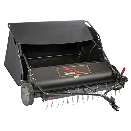 Brinly 54" Tow-Behind Combo Lawn Sweeper with Dethatcher and Hamper Windscreen - size: 54"
