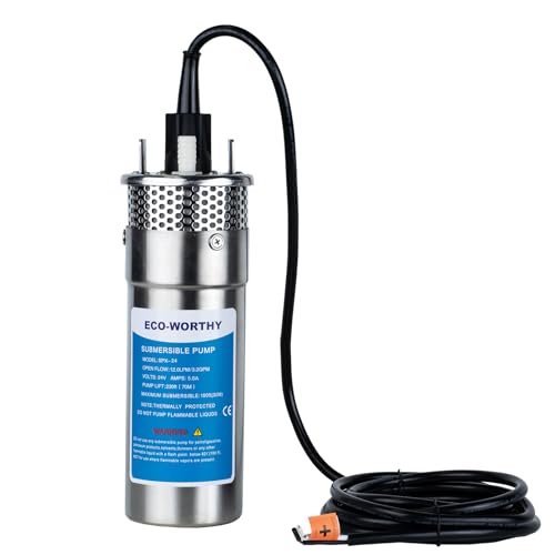 ECO-WORTHY 24V Well Pump 3.2GPM 4" Stainless Steel, Max Lift 230FT Deep Well Water Pump/Alternative Energy Solar, Well Pump Solar Water Pump - size: 24v 120w Well Pump