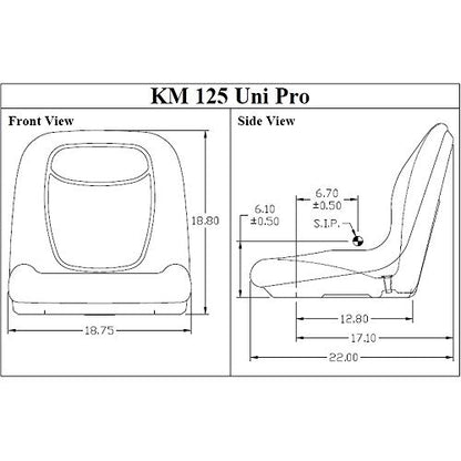 AT327445 Black Vinyl Seat Fits John Deere 320 325 328 332 8875