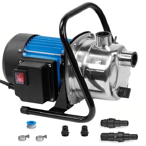 FLUENTPOWER 1HP Portable Garden Transfer Pump, 900GPH Electric Sprinkler Booster Pump, Shallow Well Jet Pump for Home Lawn Irrigation and Water Draining - size: 1HP Shallow Well