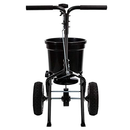 Brinly P20-500BHDF-A Push Spreader with Side Deflector Kit and Hopper Grate, 50 lb. Capacity - Flat Black - color: Flat Black