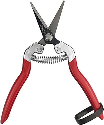 gonicc Micro-Tip Pruning Snips(GPPS-1008), Stainless Steel Garden Shears - color: Red Micro-tip Pruning Snip
