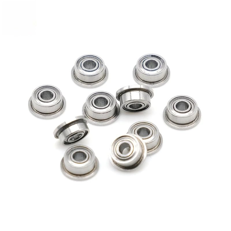 10Pcs FR144ZZ Flange Ball 1/8" x1/4" x7/64 Double Metal Double Shielded Bearings 3.175x6.35x2.779mm Inch Size Ball Bearings - size: FR144ZZ 3.175x6.35x2.779
