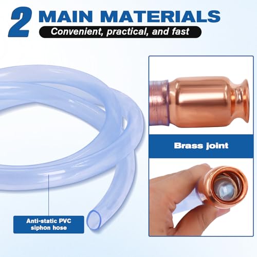 3/4" Siphon Hose, 6FT Shaker Siphon Pump for Gasoline Water Transfer, 2 Pcs - size: 2