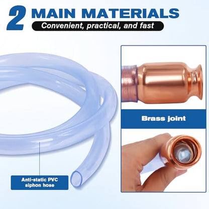 3/4" Siphon Hose, 6FT Shaker Siphon Pump for Gasoline Water Transfer, 2 Pcs - size: 2
