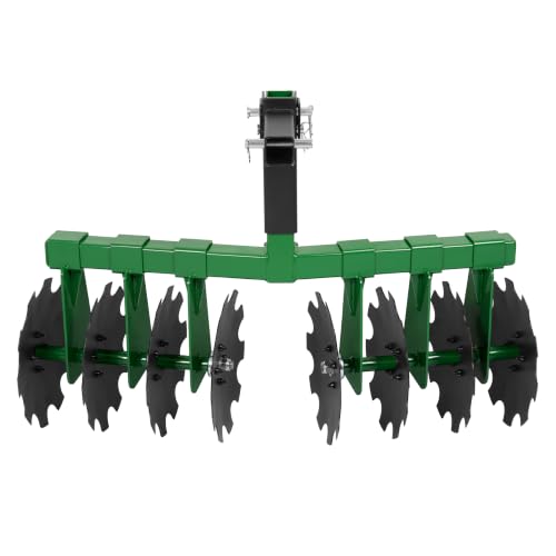 WUTIST 35" Disc Harrow Plow Attachment Green Compatible with All ATV, UTV - color: Black+Green