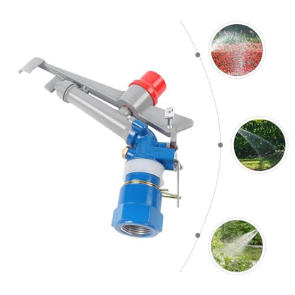 Garden Hose Nozzle Heavy Duty Brass Metal Sprayer Nozzle, 36-360° Adjustable Angle Irrigation Sprinkler Head, Limiting Circlip Controls Swing Range for Car Washing, Outdoor Gardening & Greening