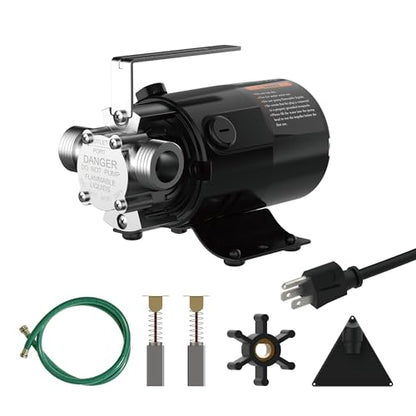 120V Electric Water Transfer Pump 330 GPH for Barrel,Pools, Aquariums - color: Black