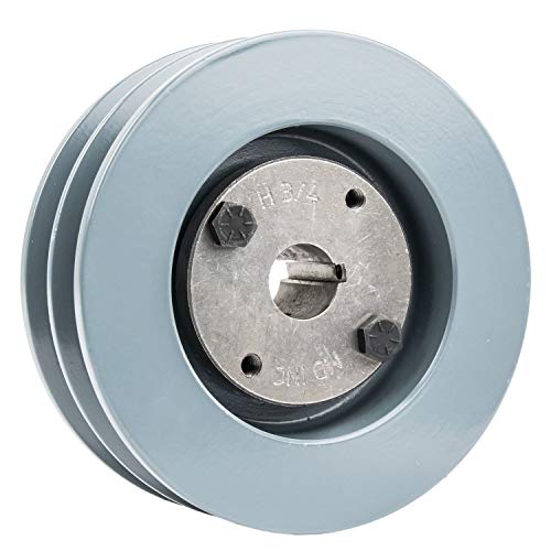 2BK52H Cast Iron 5" Dual Groove Pulley 2 Belt B Section 5L with 3/4" Sheave Bushing