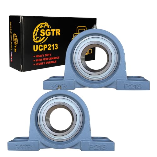(2 Pack) Heavy Duty UCP213 65mm Bore, Pillow Block Bearing, Self-Aligning, Industrial Grade, Chrome Steel Bearing Units, Solid Cast Iron Units - size: UCP213