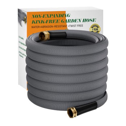 Garden Hose 50 FT, Non-Expanding Water Hose, Kink-Free, Burst-Resistant