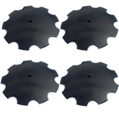 4 Pack 18" Notched Harrow Disc Blades to Fit 1" or 1-1/8" Square Axle