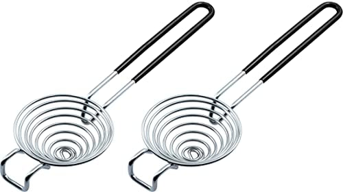 CAMKYDE Egg Separator Food Grade Stainless Steel Egg Yolk White Separation Tool, Set of 2 (Black) - color: Black