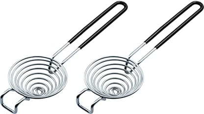 CAMKYDE Egg Separator Food Grade Stainless Steel Egg Yolk White Separation Tool, Set of 2 (Black) - color: Black