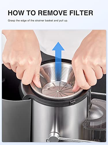 QCen Juicer Machine 500W Centrifugal Juicer with Extra Wide Feed Chute - color: Blue, size: 500W