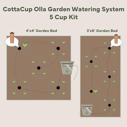 Thirsty Earth: CottaCup Automatic Olla Watering System for Your Garden (5 Cup Kit) - size: 5 Cup Kit