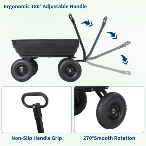 Garden Dump Cart 1200LB Heavy Duty - size: 1200LBS
