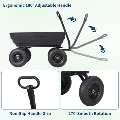 Garden Dump Cart 1200LB Heavy Duty - size: 1200LBS